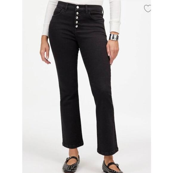 Madewell Kick Out Jeans Mid Rise Flare Leg Ankle Length Black  NWT 30 - Picture 1 of 11